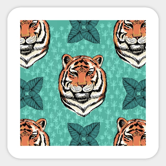 Tropical Tiger Sticker by SWON Design